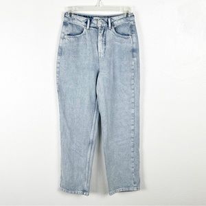 AFENDS Light Wash Organic Cotton Hemp Blend High Rise Ankle Crop Jeans, Size 24